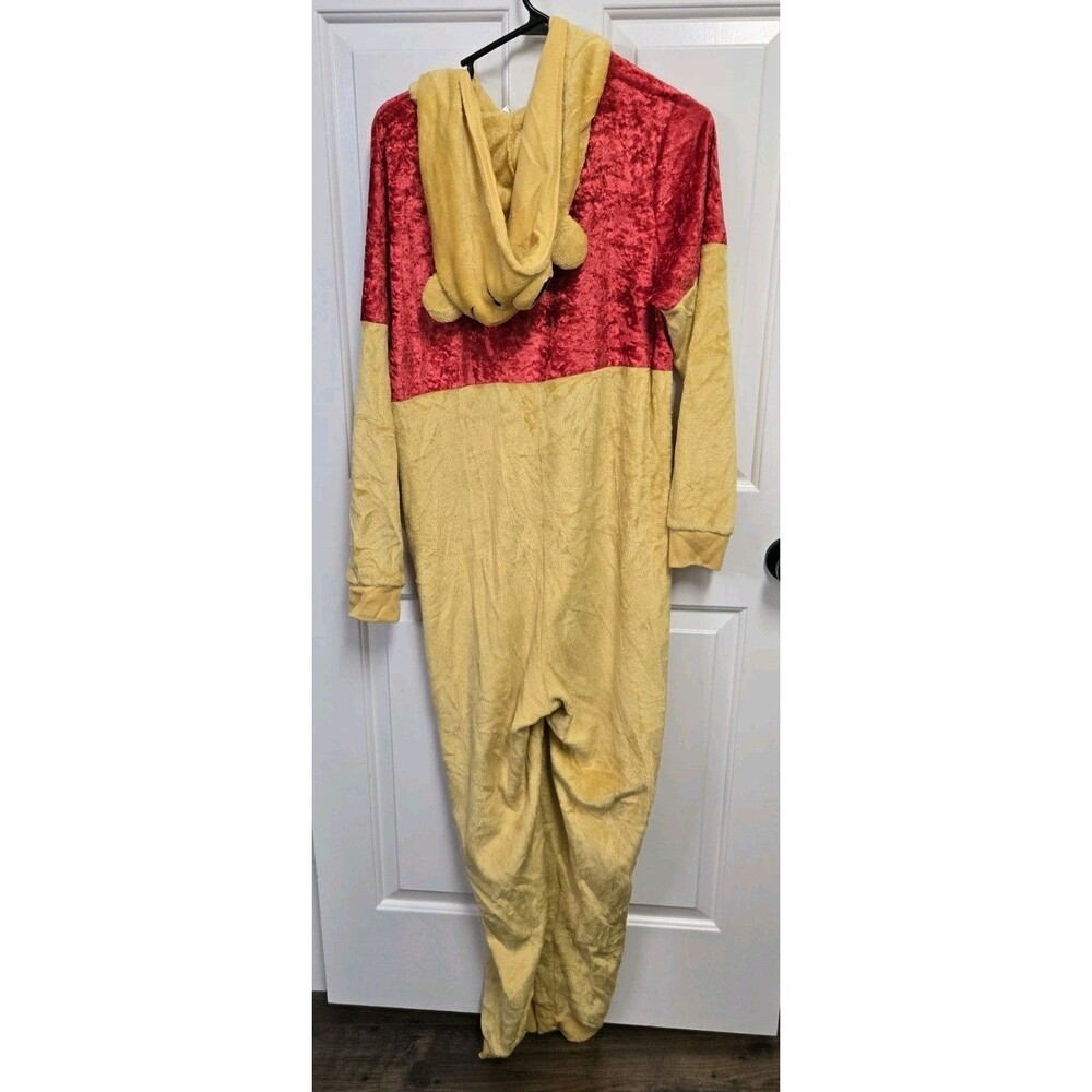 Disney Winnie the Pooh Adult Hooded Pajamas Large 12/14 Yellow - Picture 2 of 3